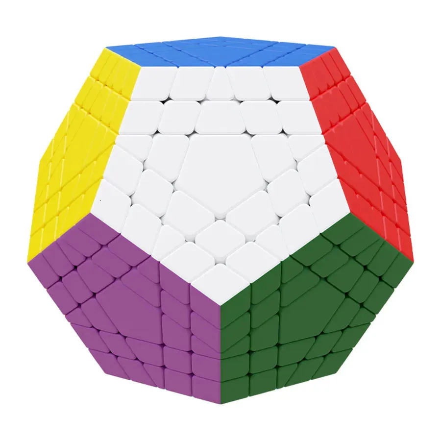 Shengshou Gigaminx Cube Sticker 5x5 Dodecahedron Puzzle Cube Velocità a 12 lati megaminx Magico cubo giocattolo per bambini Gift 240428