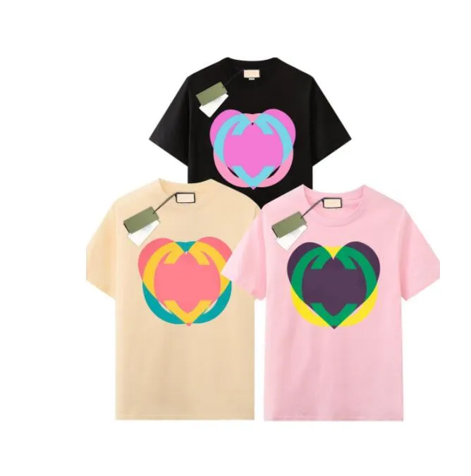 Mens T Shirt Love Heart Designer för män Casual Woman Shirts Street Luxury Clothing Crew Neck Kort ärm Tes Pure Cotton Man Tshirt Top Quality EU Size