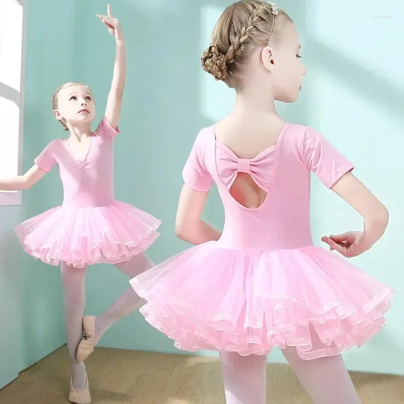 Bühne Wear Girls Ballet Kleid Kinder Training Figur Skatenkostüm Trikot für Weihnacht Geburtstagsfeier Tutu Danzkleidung