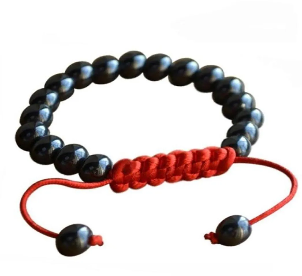 Woven 8mm Natural Hematite Magnetic Therapy Bracelet Health Care Antiradiation Bracelet Gifts for Men Women79762344975453