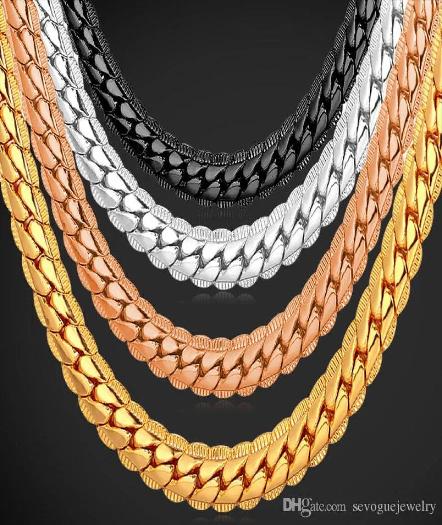 18K Real Gold Plated Necklace With "18K" Stamp Men Jewelry Wholesale New Trendy Chunky Chain Necklace 18''-26''4257698