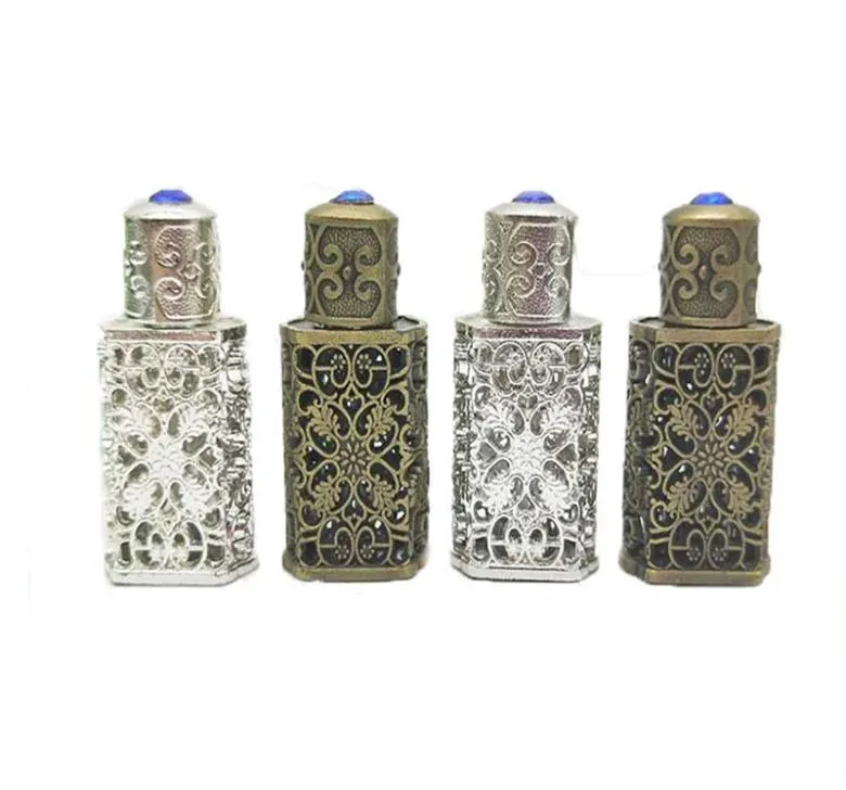 50 st 3 ml bronsstil arabiska parfymflaskor arabglasflaskbehållare med hantverksdekoration3725519