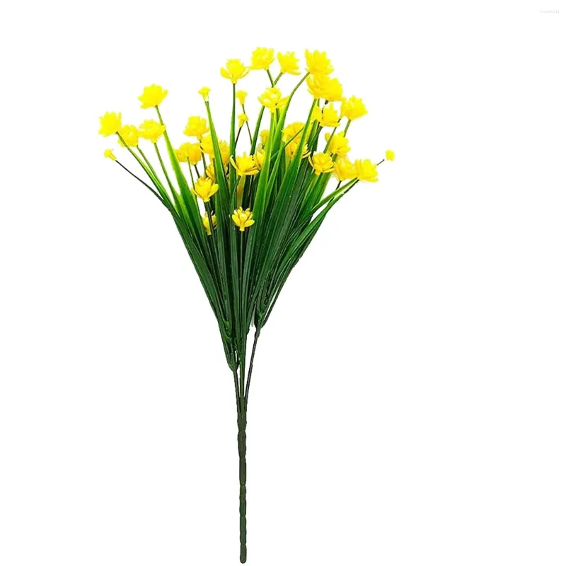 Decoratieve bloemen 8 stks buiten kunstmatige UV -resistente struiken planten voor binnenhuisdecoratie feestdecoratie