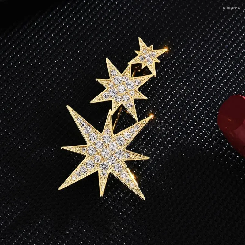 Broches da moda estrelas elegantes crachás de cristal