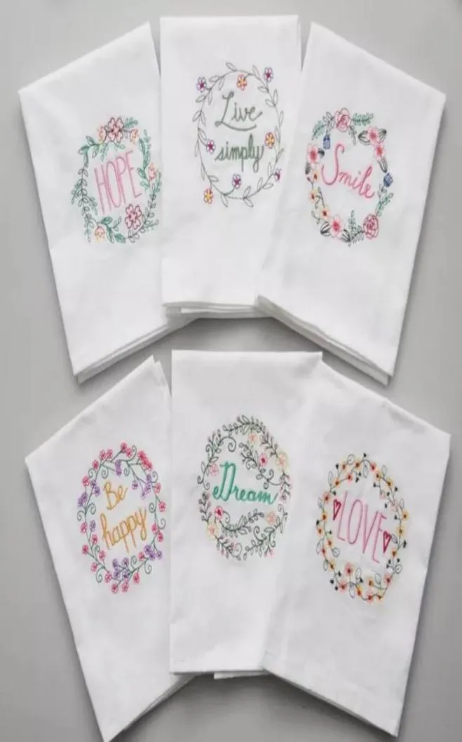 Table Napkin 6PCSLot Cotton Rectangle Servetten Dishtowel Kitchen Towel Dish Cleaning Cloth Embroidered 45x70cm3199099