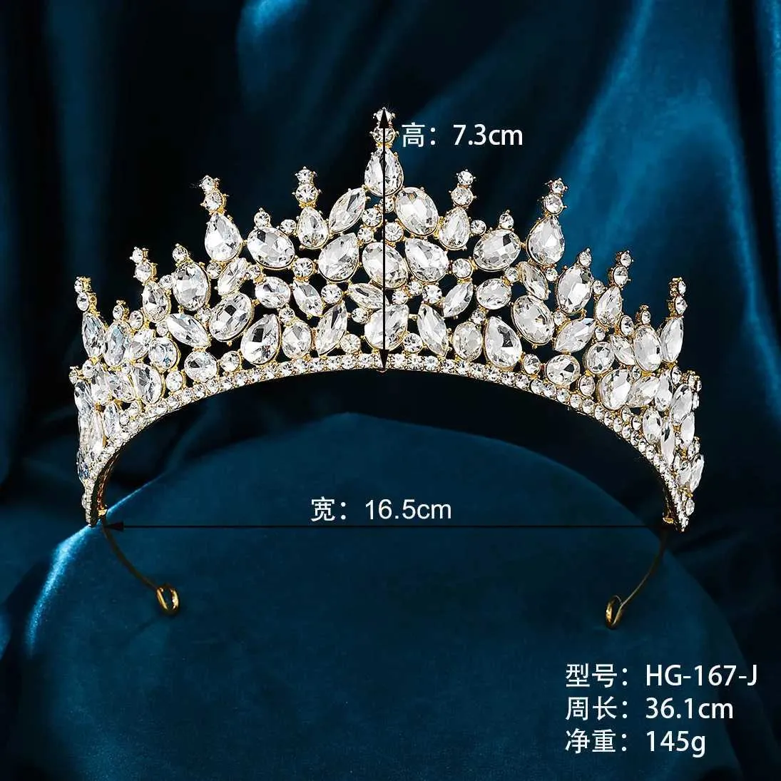 Tiaras Fashion Elegant White Crystal Tiara Crown Wedding Hair Bijoux Bride Bride Luxury Queen Girls Couronne Accessoires