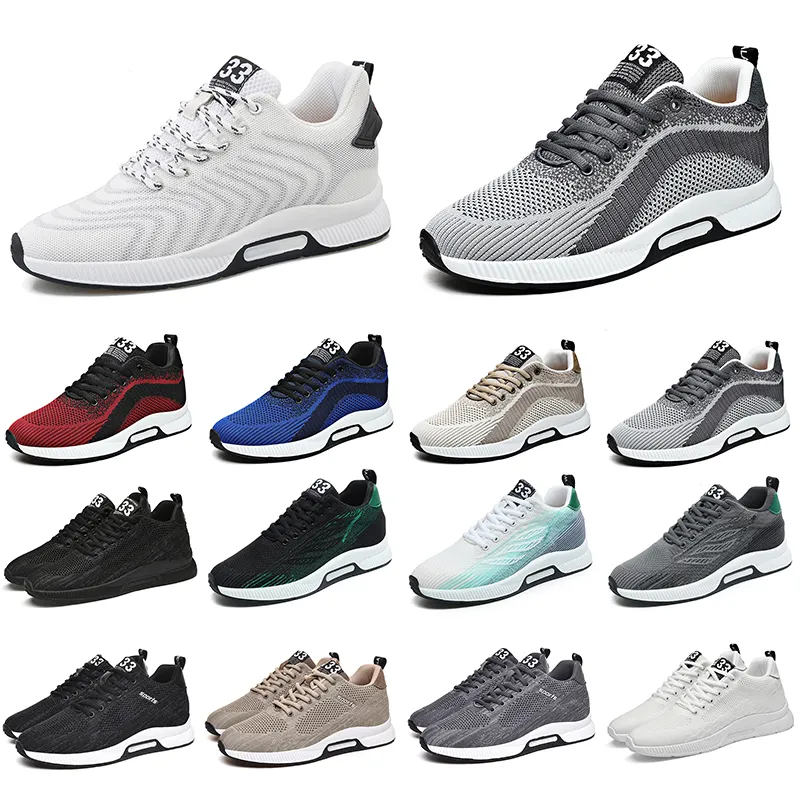 Gai Men Running Shoes Fashion Sneakers Black Kaki Gris Gris Blanc rouge Blue Blue Sable Indigo Mens Traineurs respirants Tennis sportif Livraison gratuite