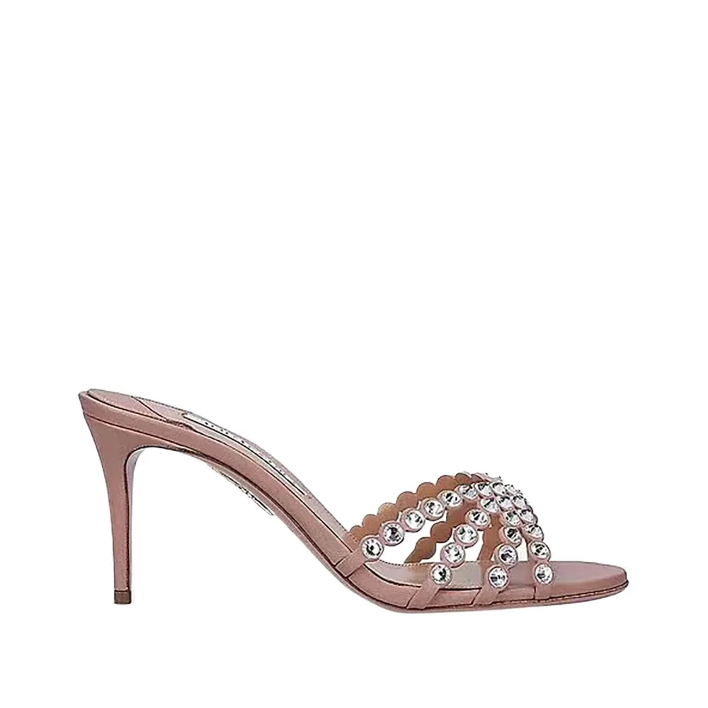 Risparmia alla grande su Mule Di Tacco Alto Le Donne Rinestone Femminile  Trasparente TPU Alti Tacchi Scivoli Muli Sandali Da Spiaggia Estiva  Designer