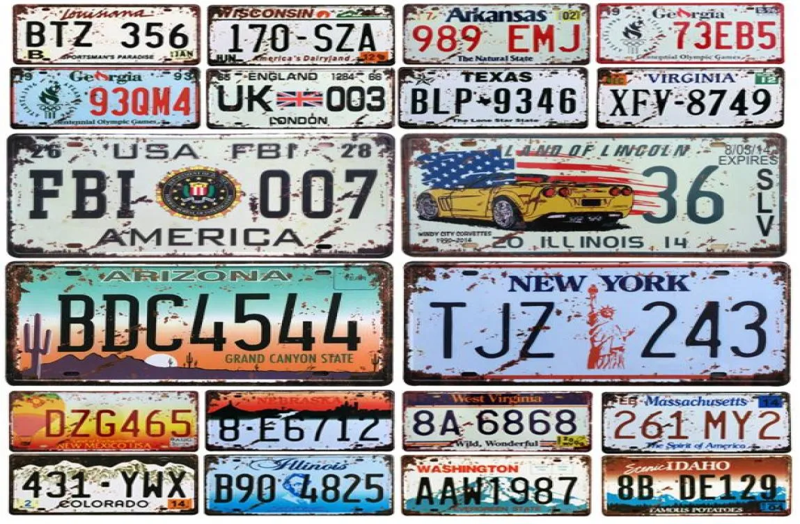 2021 Nouvelles plaques d'immatriculation de voiture Store Bar Mur Mur Decoration Signin Sign Vintage Metal Sign Home Mur Wall Painting Plaques Garage 7002810