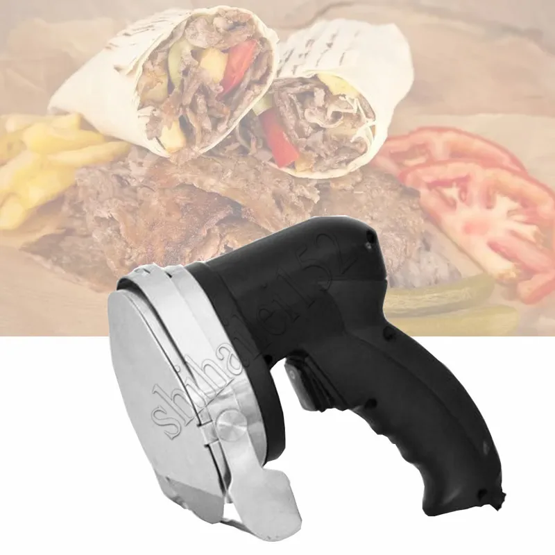 Slicer de kebab électrique Slicer Shawarma Cutter Handheld Roast Meat Machine de coupe Gyro Gyro 220V 110V Deux lames