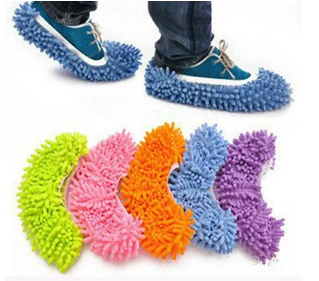 50 паров 100pcs пыли Chenille Microfiber Mop Slipper House Cleaner Lazy Cleansing Foot Cover от DHL3905503