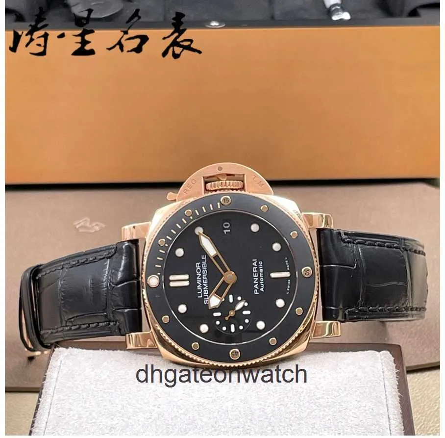 PENERAA High End Designer Watches For Box Diving Series 18K Rose Gold Automatic Mechanical Mens Watch Pam00684 Original 1: 1 avec un logo et une boîte réels