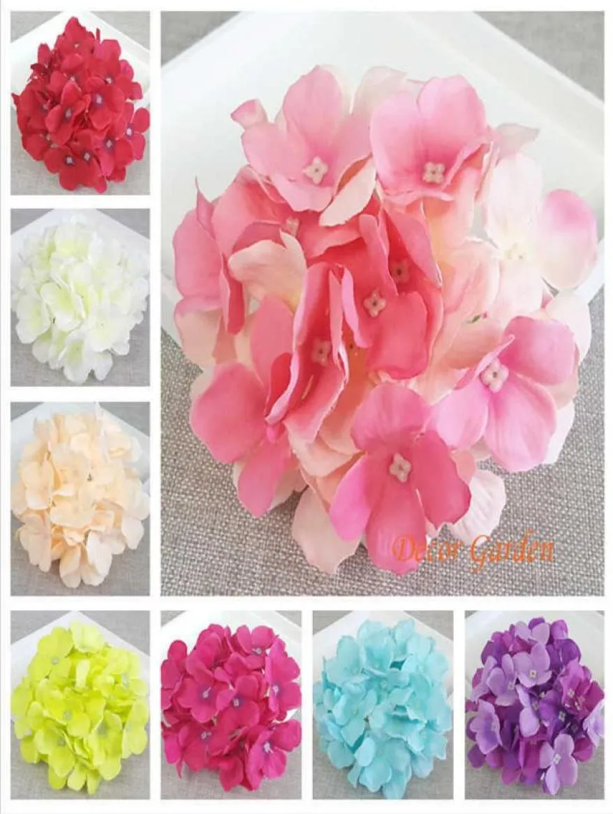 50pcs 15cm 13Colors Hortensia artificiel Hortensia Decorative Silk Flower Head for Diy Wedding Wall Arch Décoration décoration ACCES4378857