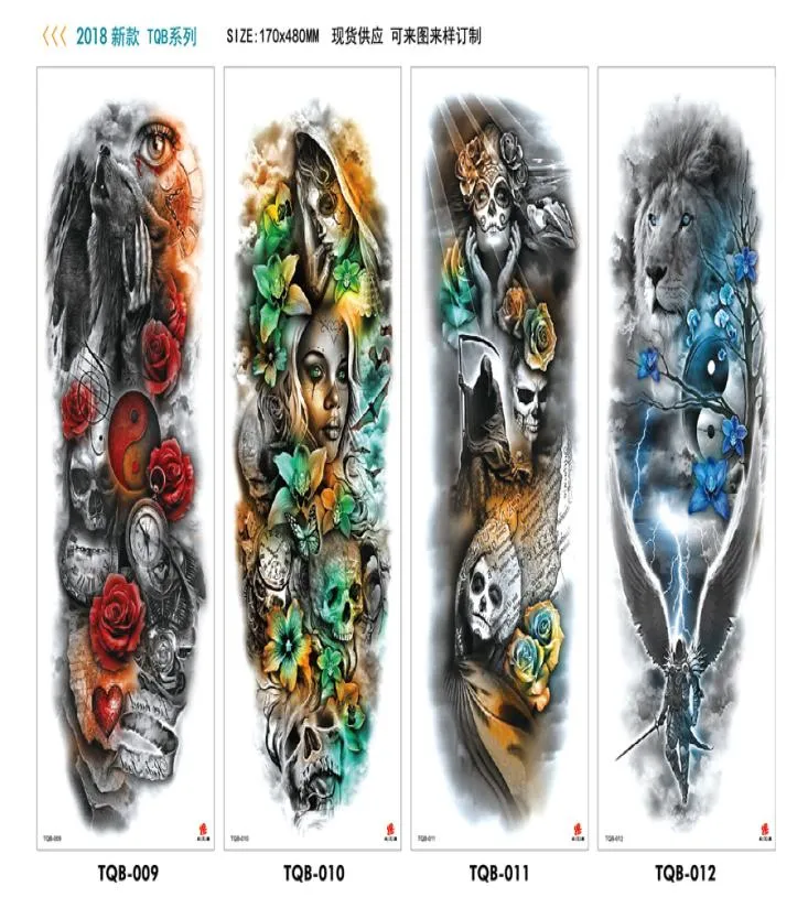 Temporar 480170mm fullarm waterproof Tattoo Sticker fashionable beautiful simple durable convenient and delivery Tempor5956308