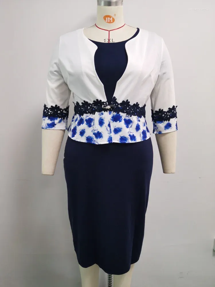 Etniska kläder XL 5XL Trending African Style Office Ladies Coat and Dress Suit For Women Dresses