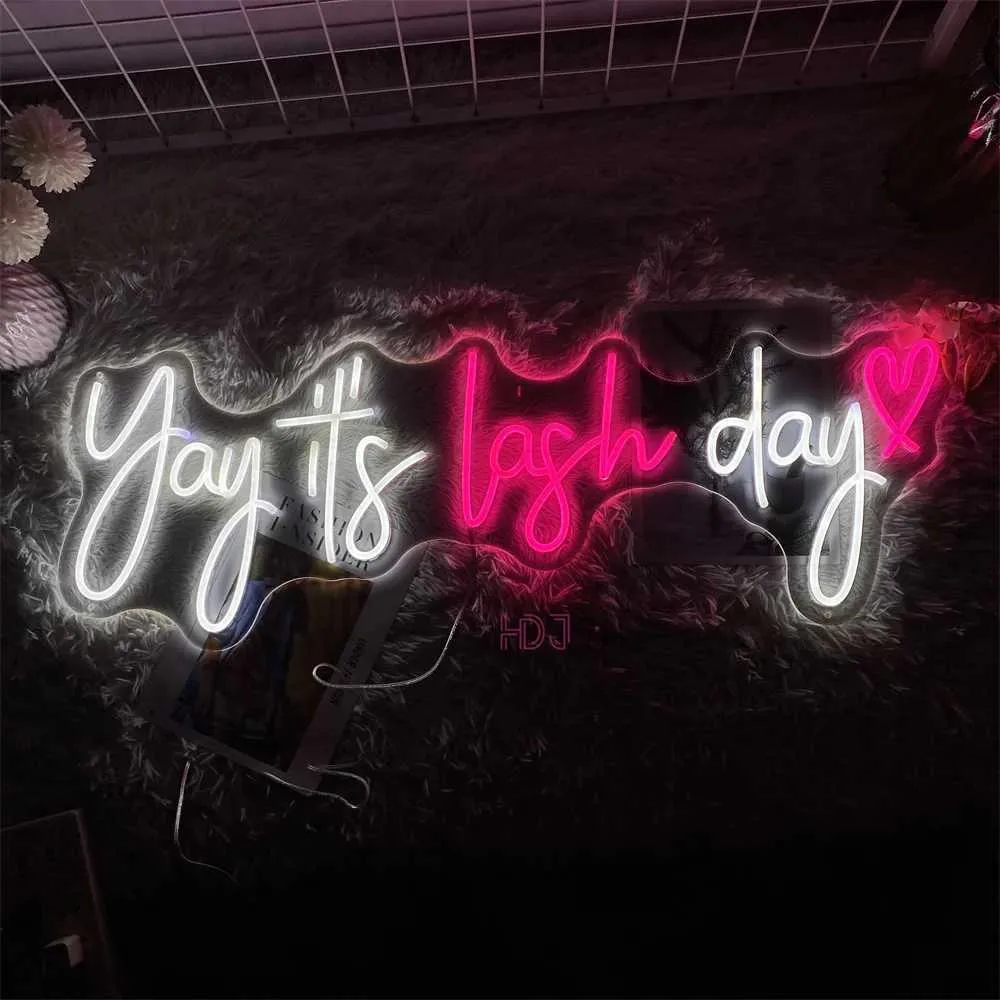 Neon LED Sign Yay Its Lash Day USB Neon Night Light... From Casual_love ...