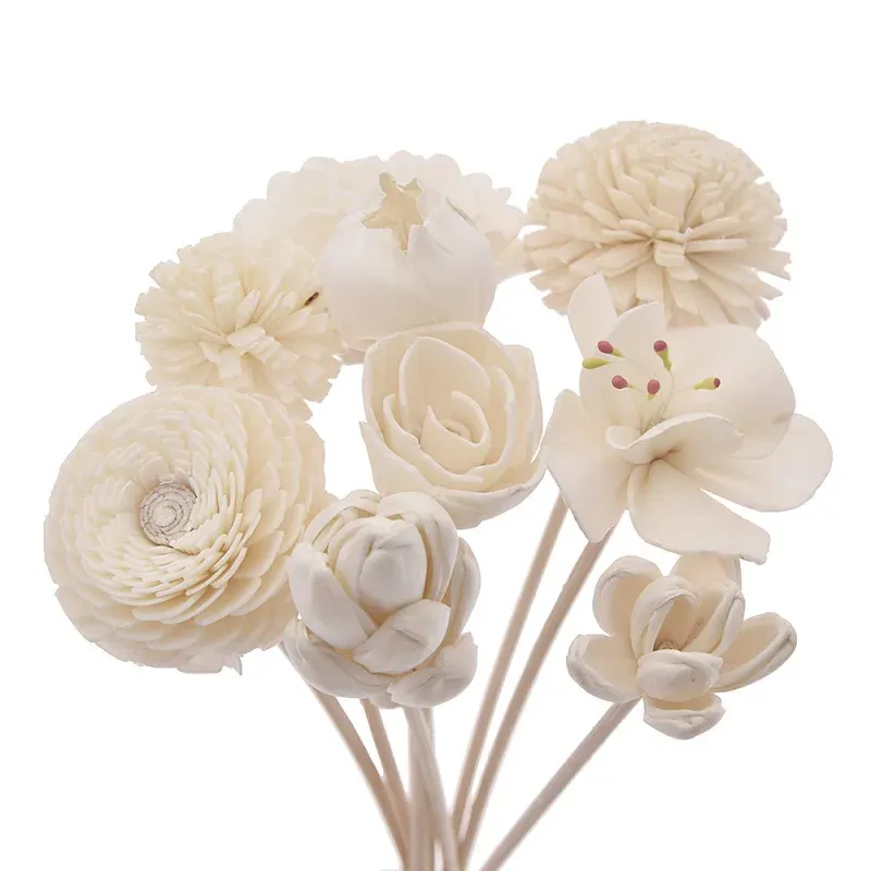 Régler la forme de fleur de couleur primaire sans aromathérapie incendie rotin pour roseau de remplacement de diffuseur Sticks Home Bathroom Decoration