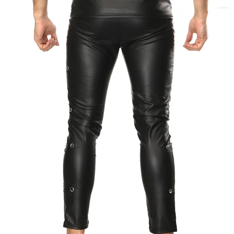 Mutandine femminili uomini pantaloni in pelle gambe gambe gambe punk sexy skinny calperstelle elastiche bagnate look night clubwwear nightclub