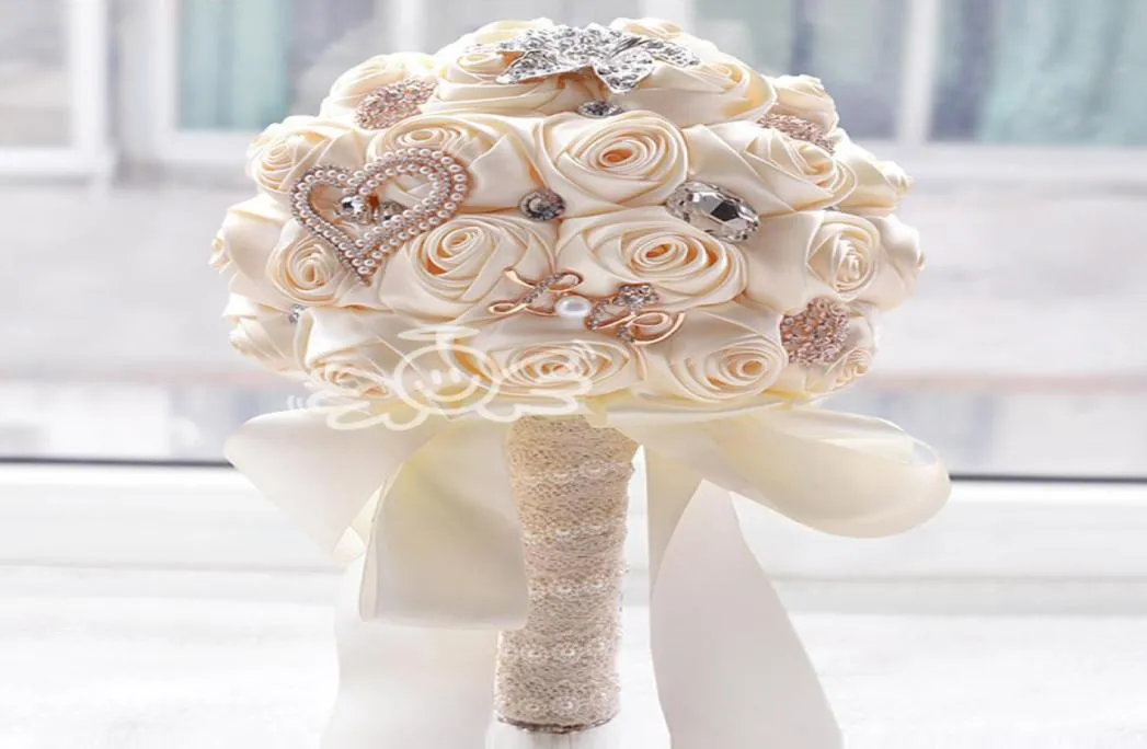 20 colori splendidi fiori di nozze mazzi da sposa mazzi da sposa artificiale scintillamento di cristallo con perle7306016