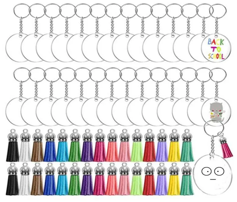 DIY FAITES MAINS MAINS MAINCHES CARALS SOUNIR SOUNIR PARTIVE 30PCS TRANSPARET ROUNDS Acrylique Disques de porte-porte