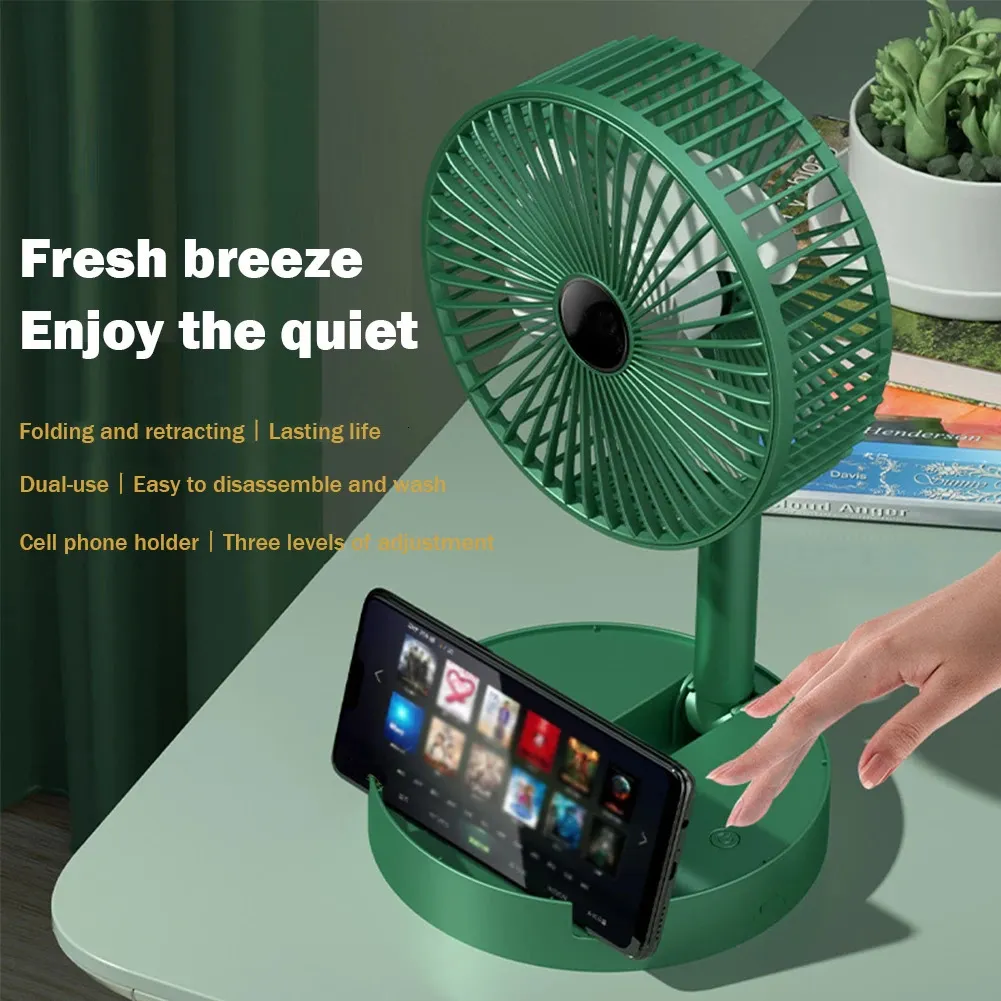 Bureau pliable rétractable petit ventilateur mini charge portable USB Home Low Noise High Durée en veille électrique 240422