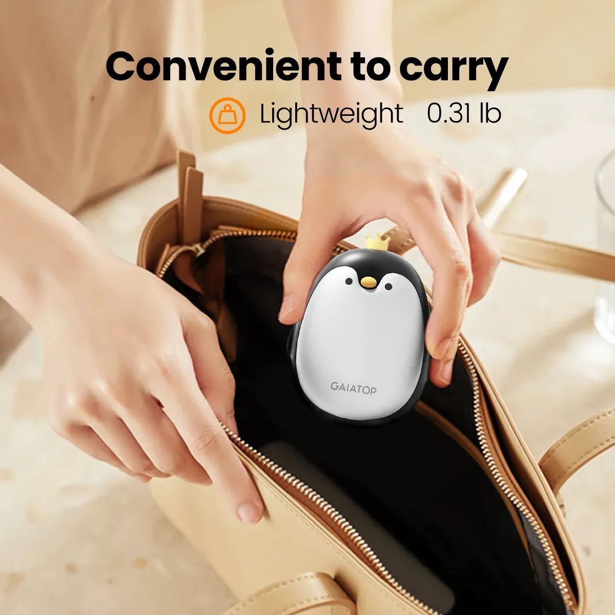 Chauffe-mains Rechargeable Gaiatop – 8000 MAh, 2-en-1 Magnétique, Chauffage 3s, 3 Niveaux, Lampe LED Intégrée – Lot De 2 – Pour Femme, Famille, Extérieur