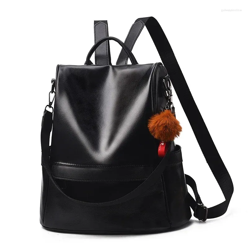 Schooltassen Anti diefstal rugzakken voor vrouwen 2024 Teenage Girl Vintage Leather Back Pack Antirrobo Travel Backpack Mochila Mujer