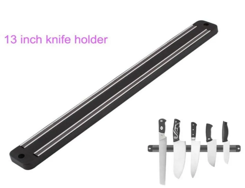 Hochwertige 13 -Zoll -Magnetmesserhalter -Wandhalterung schwarzer Abs Plastik Block Magnet Messerhalter für Metallmesser71657154538375