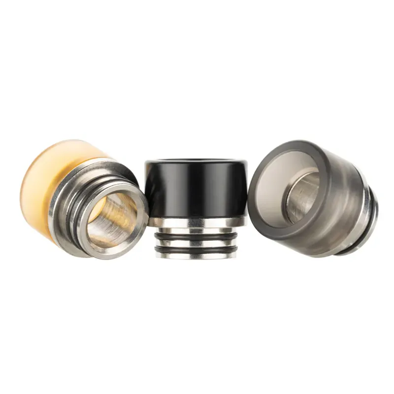 3 Styles 510 810 SS Drip Tip Stainless Steel Acrylic Plastic Wide Bore Mouthpiece for 510 810 Thread Tank Atomizer 