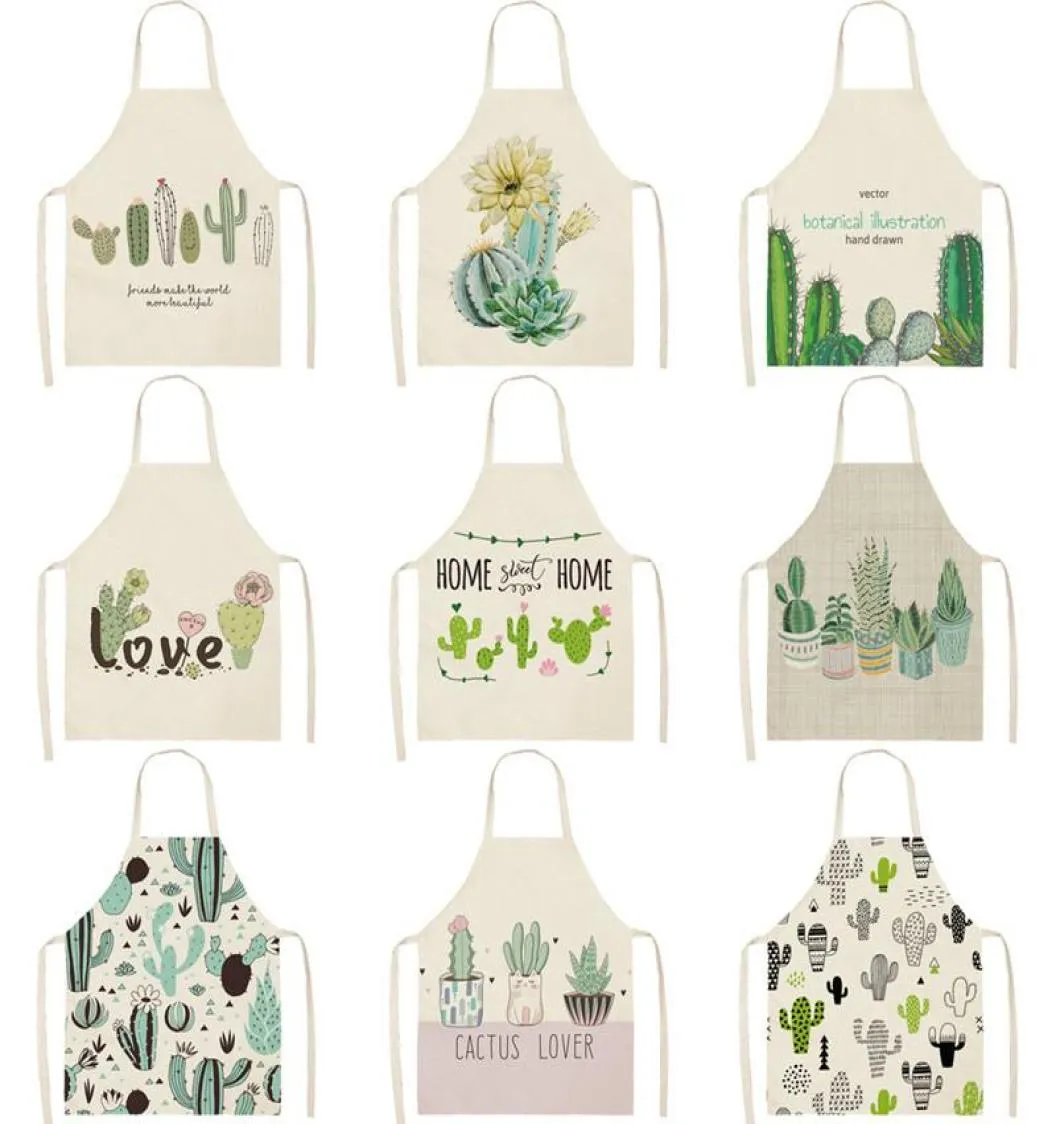 Piatti di cactus per grembiuli foglie verdi foglie cucina cucina cottura cottura negozio di lino cotone pulizia apron8691940