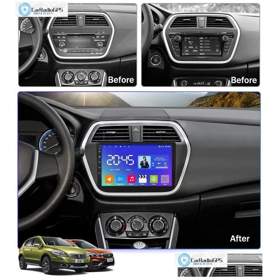 CAR DVD DVD odtwarzacz samochodowy dotyk SN System nawigacji Media dla Suzuki S-Cross 2014- Wysokiej jakości obsługa TPMS OBD OBD Camera Odwrotna cyfrowa DHMGX