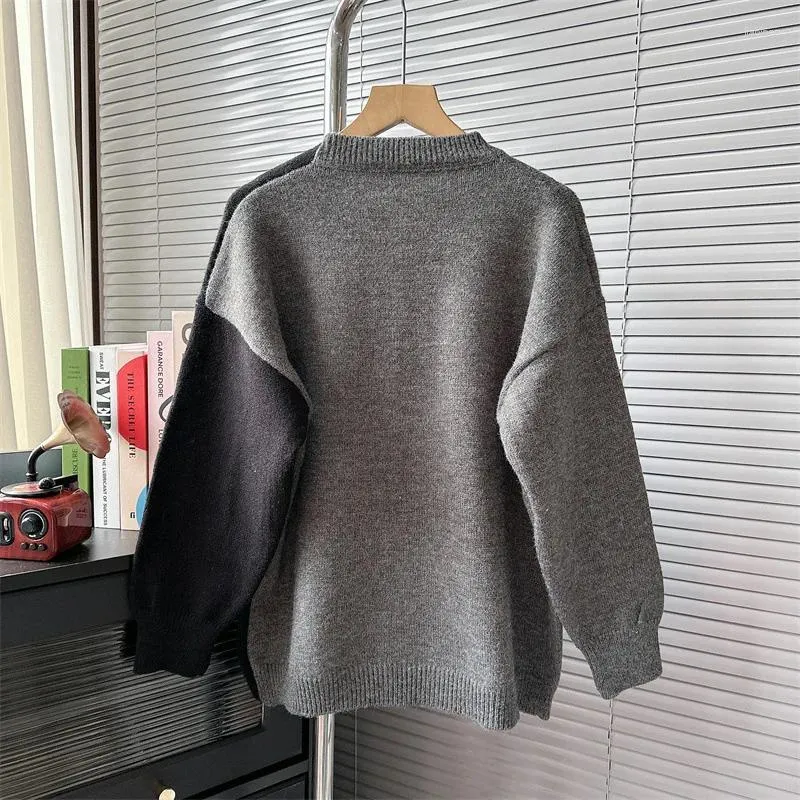 Hit Color Round Neck Long Sleeve Sweaters Hit Color Round Neck Long Sleeve Sweaters