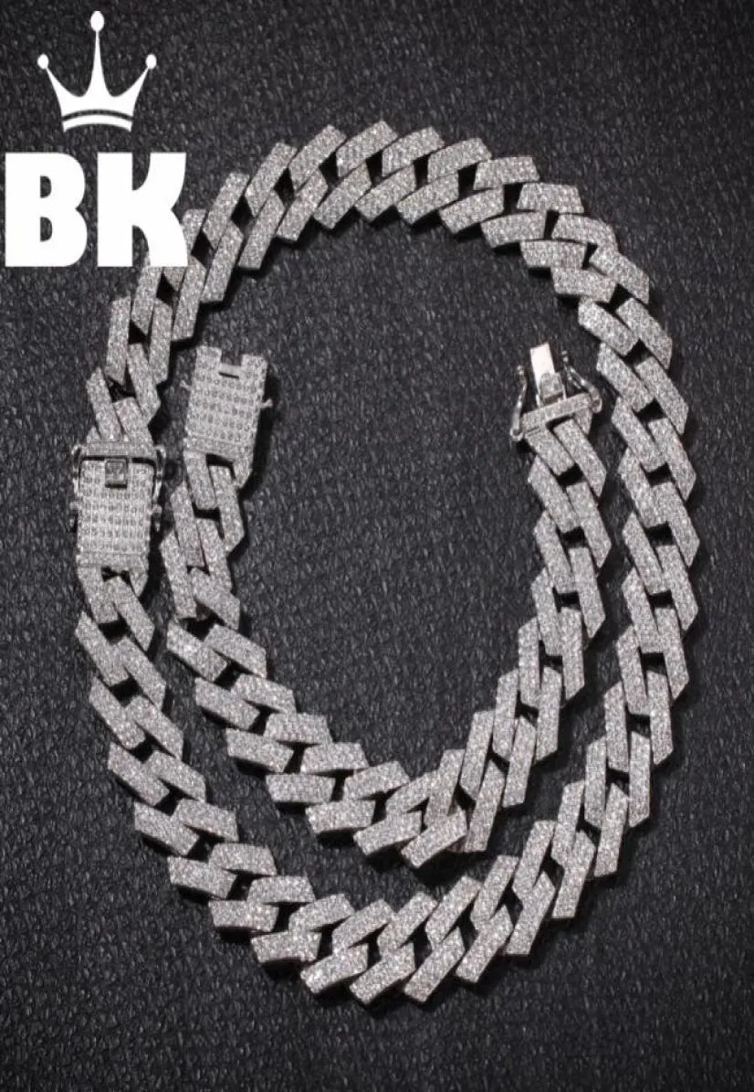 Nieuwe kleur 20 mm talk Cuban Link Chains ketting mode hiphop sieraden 3 rijstorige strass iced kettingen voor Men1599233