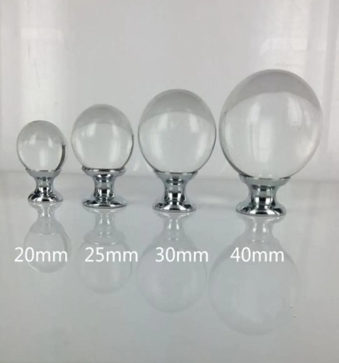 20mm 25mm 30mm 40mm Gaveta de vidro Cabinete Silta Silver Chrome Crystal Ball Dresser Mandels Móveis Móveis Móneos MONOBS6626687