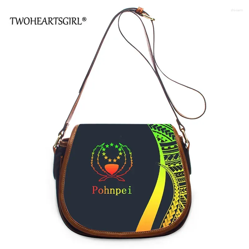 Schoudertassen pohnpei polynesische tentakel tribal patroon vrouwen tas luxe kleurrijke handtassen pu lederen kleine vierkante messenger