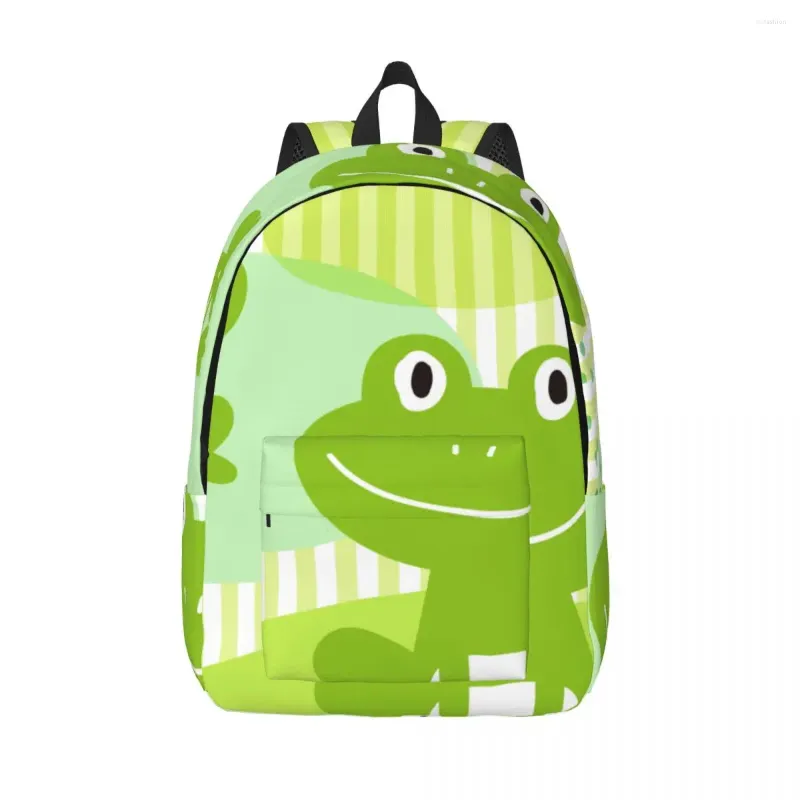 Backpack Men Women Large Capacity School For Student Cute Frogs Bag