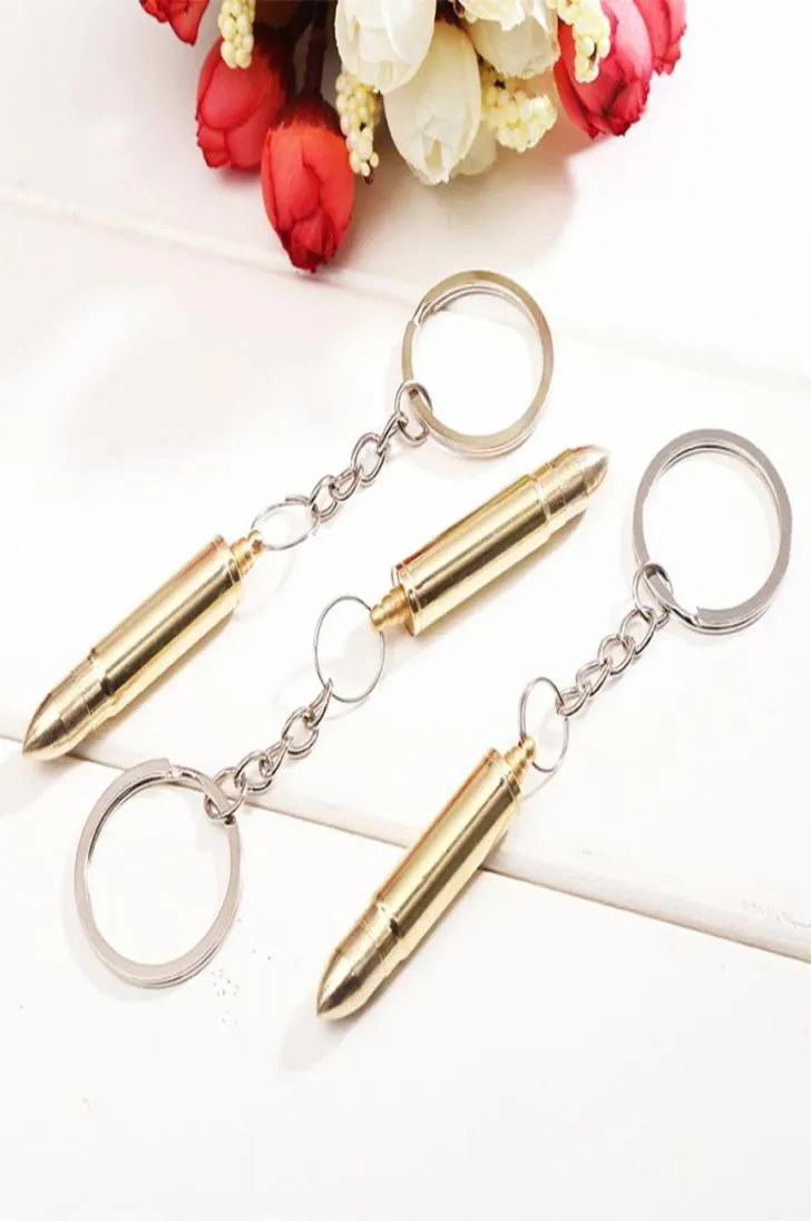 Brass Bullet Shape Snuff Spoon 204 Inch Sniffer Snorter Powder Tobacco Shovel Metal Keychain Earpick Water Pipe Smoking Accessori6164082