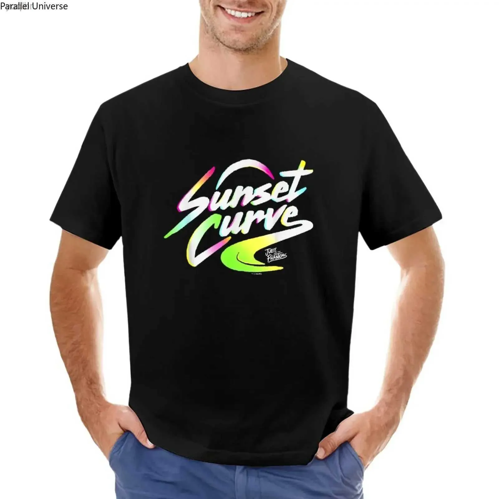 Herr t-shirts Julie och Phantom Sunset Curve T-shirt png t-shirt extra stor t-shirtl2405