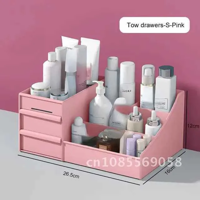 Tiroir de l'organisateur cosmétique Boîte de rangement de salle de bain de maquillage de grande capacité