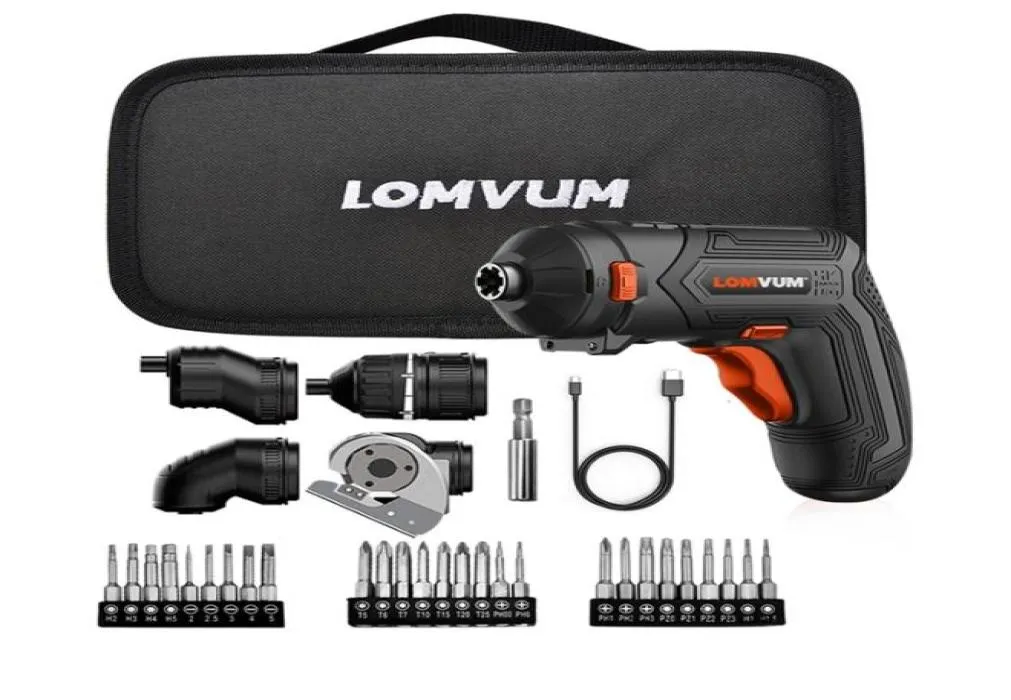 LOMVUM Mini USB Rechargeable Electric Screwdriver Set 4V Cordless Screwdriver Set 4 Heads Changeable Multifunctional Screwdriver 25354325