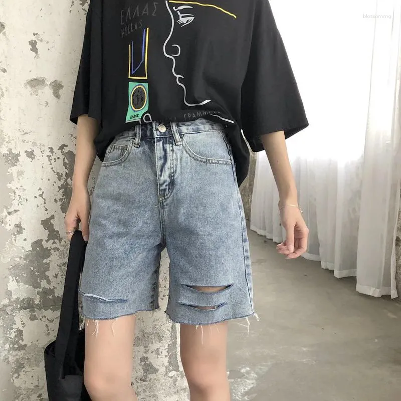 Jeans feminino shorts femininos retro jeans design chique harajuku curto calça casual high street ladies roupas calças de carga
