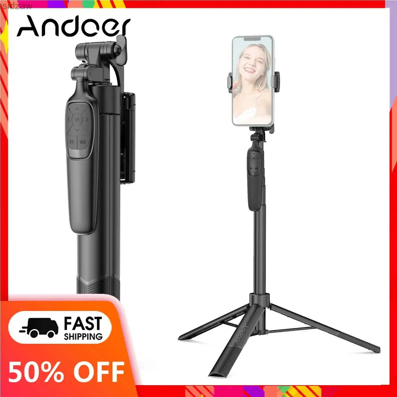 Selfie Monopods android A65 Selfie Stick, Genişletilebilir Tripod Maksimum Yüksekliği 160cm Uzaktan Deklanşör Tripod WX ile donatılmış