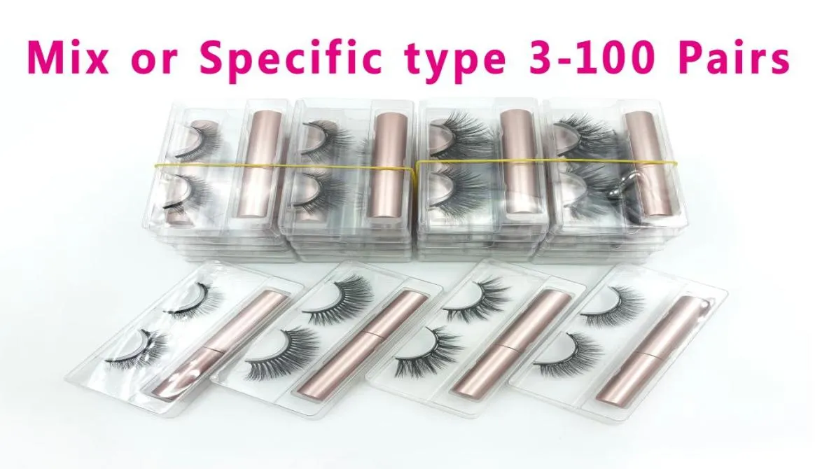 Make -up Magneticyeliner Wimpern Wimpern Sets 3D Nerz gefälschte Wimpern wasserdichte Flüssigkeit Wimpern Makeuch1190841