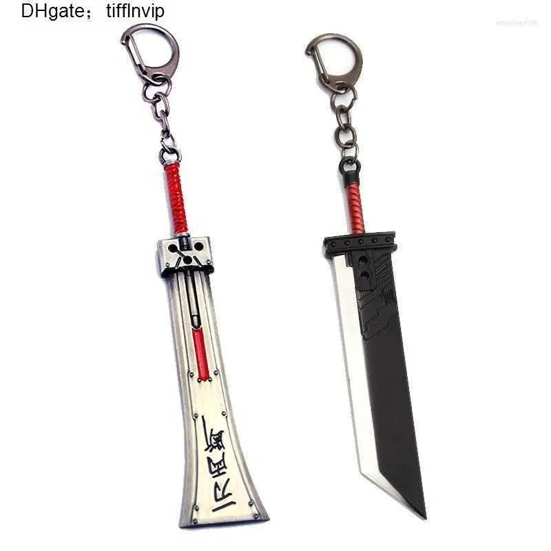 سلاسل أزياء لعبة الأفلام الأنيمي الأفلام Keychain Metal Sword Chaveiro Keyrings Car Key Chain Jewelry Llaveros Emel22