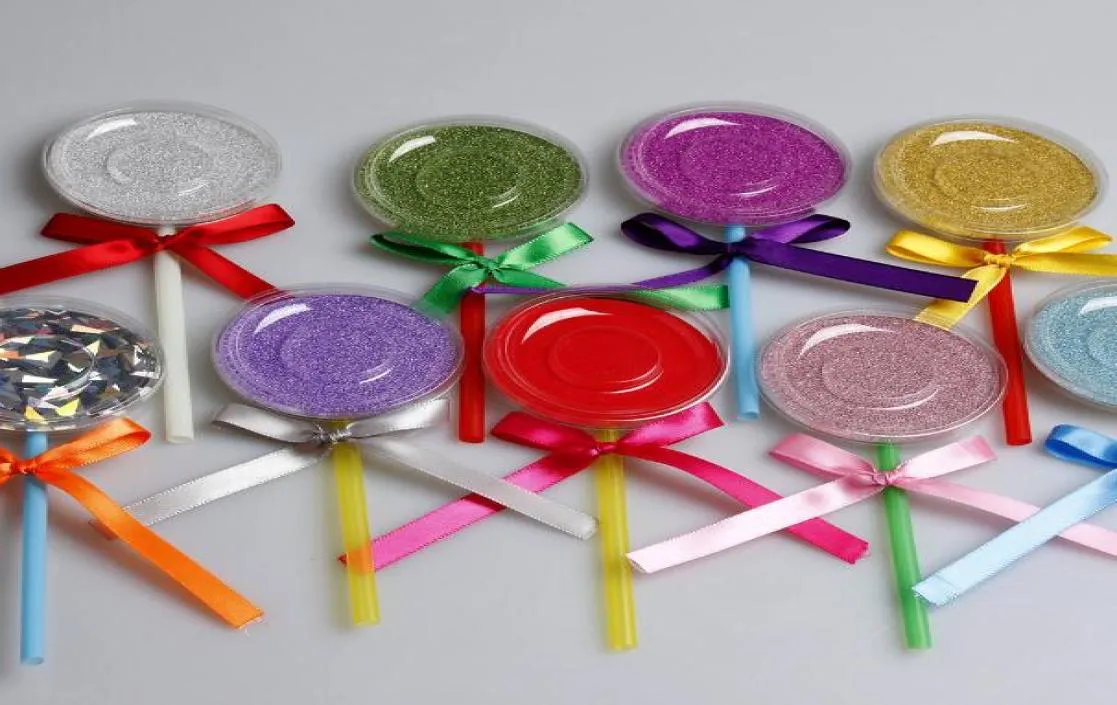 Boîte de package de cils Lollipop Shimmer 3D Boîtes de caches de vison Faux Faux Faux Emballages Case d'emballage Vide Box Cosmetic Tools9832521