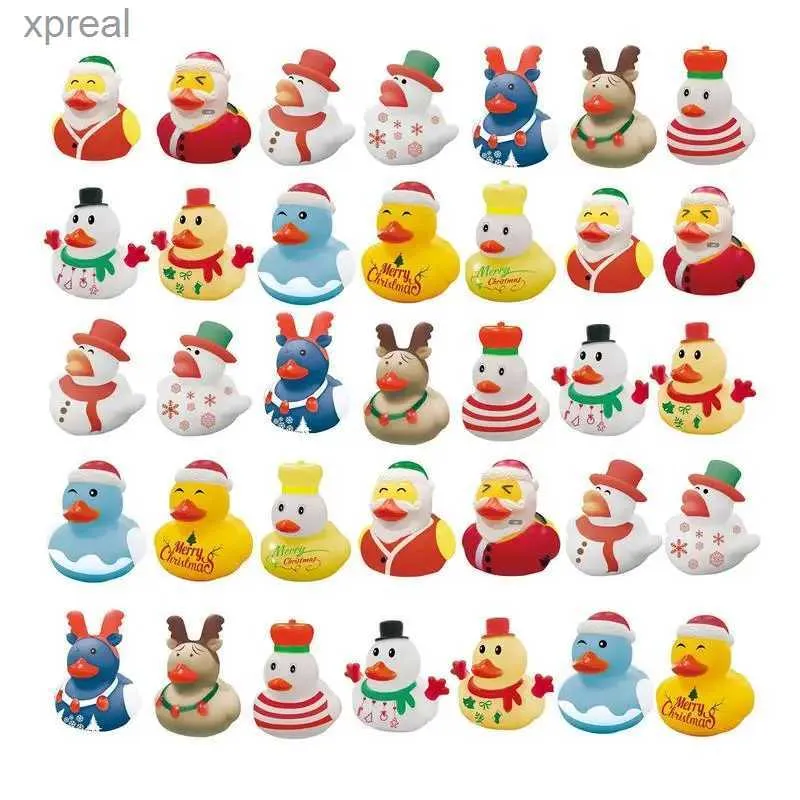 Bath Toys Christmas Rubber Duck Cartoon Christmas Duck Bath Toy Fun Duck Bathtub Toy Childrens Boys and Girls Christmas Party Giftwx