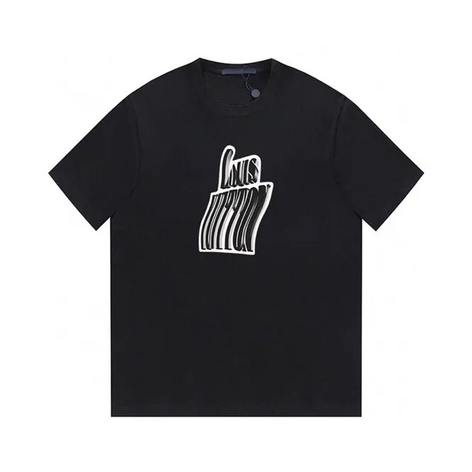 Lettera di design di alta qualità primavera/estate maglietta da stampa in cotone in cotone a collo rotondo pullover corta t-shirt unisex fustinata w22f3