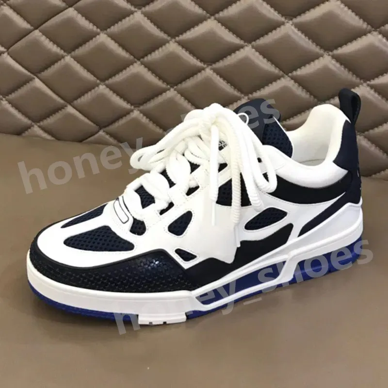 Designer Skate-Sneaker Frauen Männer Mesh Abloh Sneaker-Plattform Virgil Maxi Freizeitschuhe Schnüre-up-Trainerin geprägter Gummi-Echt-Leder-Brotschuh 35-47 H30