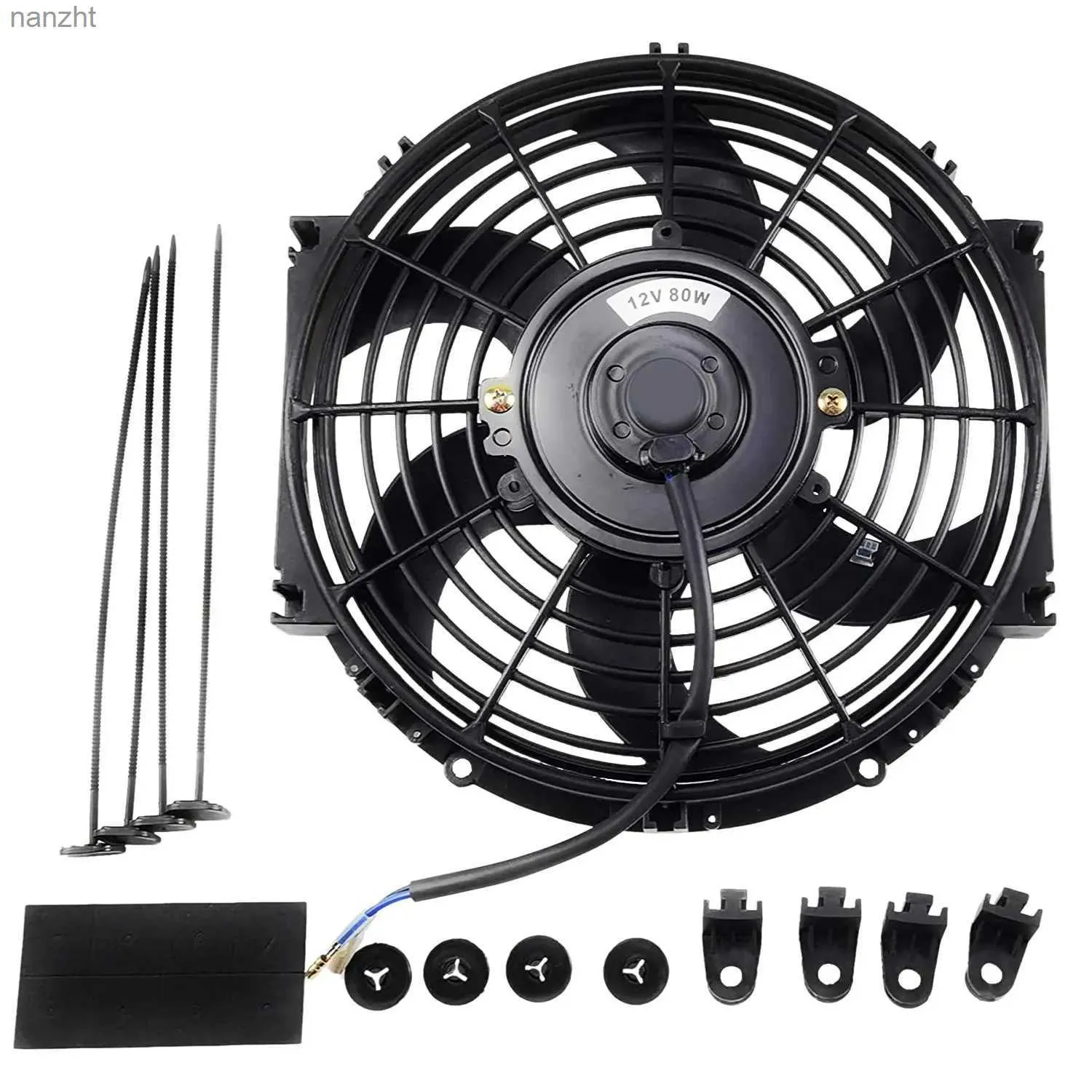 Fan elettriche universali da 10 pollici neri ultra-sottile ventola push-pull radiatore elettrico raffreddamento 12v 80w installazione kitwx