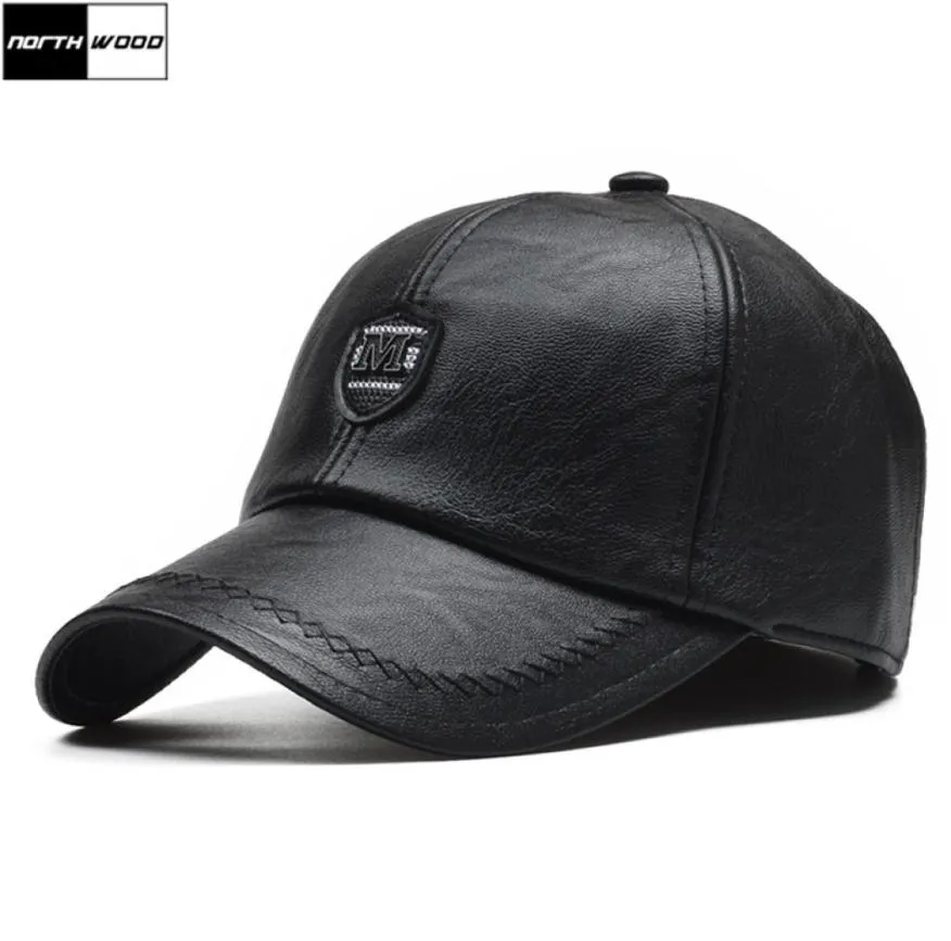 Northwood PU in pelle inverno tappo da baseball maschi con lettane casquette homme cappello di alta qualità Gorras para hombre regolabile 2107263431383